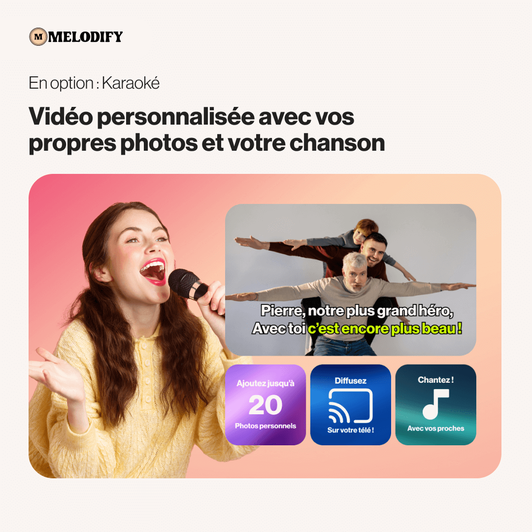 Vidéo sur mesure avec vos photos et paroles