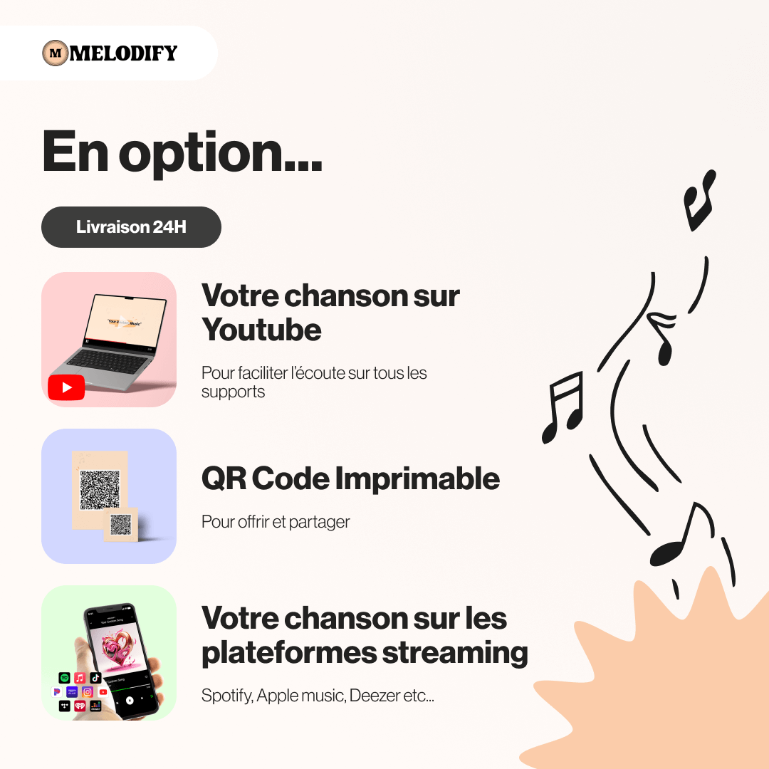 Multiples options pour chansons personnalisée