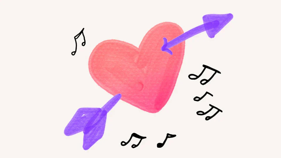 dessin de coeur pour chanson personnalisée Saint Valentin Melodify