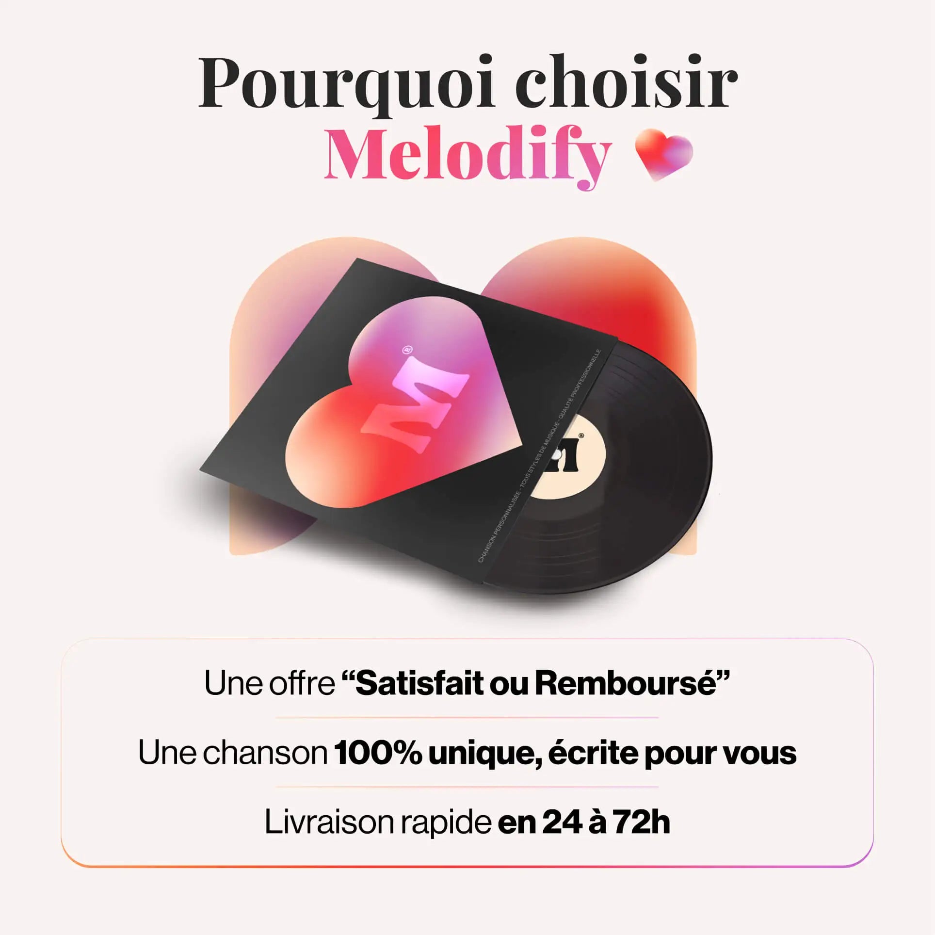 chanson personnalisée Melodify avec garantie satisfait ou remboursé création unique et livraison rapide