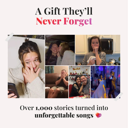 emotional reactions of people receiving a personalized song gift for a special moment